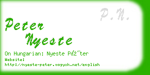 peter nyeste business card